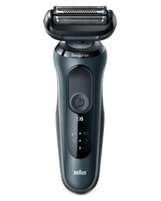 Produktfoto för Braun Series 6 61-N1000s, Folie shaver, SensoFlex, SensoFoil, Knapper, Sort, Grå, LED, Batteri