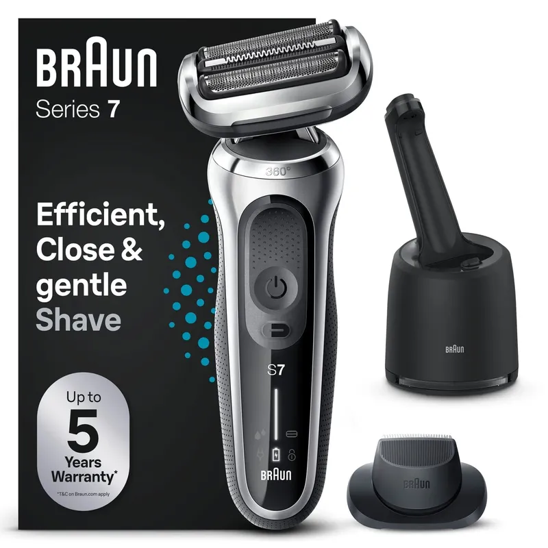 Bild 2 för Braun Series 7 71-S7200cc, Folierakapparat, Knappar, Svart, Silver, Batteri, Litium-Ion (Li-Ion), 50 min