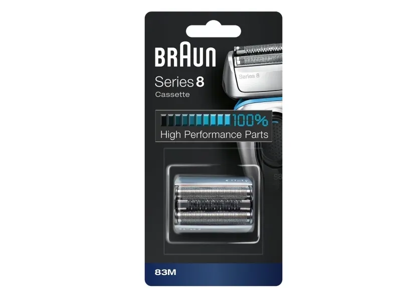 Alternativ bild 0 för Braun Series 8 Cassette 83M, Rakhuvud, 1 huvuden, Silver, 18 månad (er), Braun, Series 8