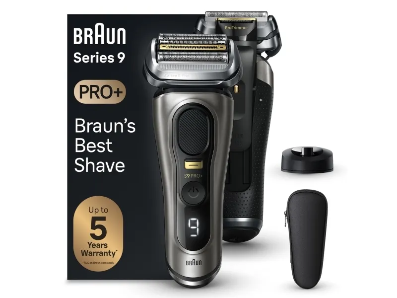 Alternativ bild 0 för Braun Series 9 Pro+ 9515s, Knappar, Metallisk, Batteri, Litium-Ion (Li-Ion), Inbyggt batteri, 60 min