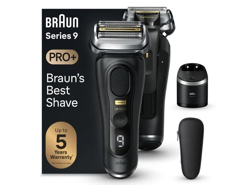 Alternativ bild 0 för Braun Series 9 Pro+ 9560cc, Svart, Batteri, Litium-Ion (Li-Ion), Inbyggt batteri, 60 min, Laddning, Rengöring, Uttorkande