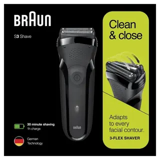 Produktfoto för Braun Shaver Series 3 Black 300s