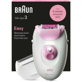 Produktfoto för Braun Silk-épil 3 3-031, Rosa, Vit, 20 pincetter, SoftLift, Tyskland, AC