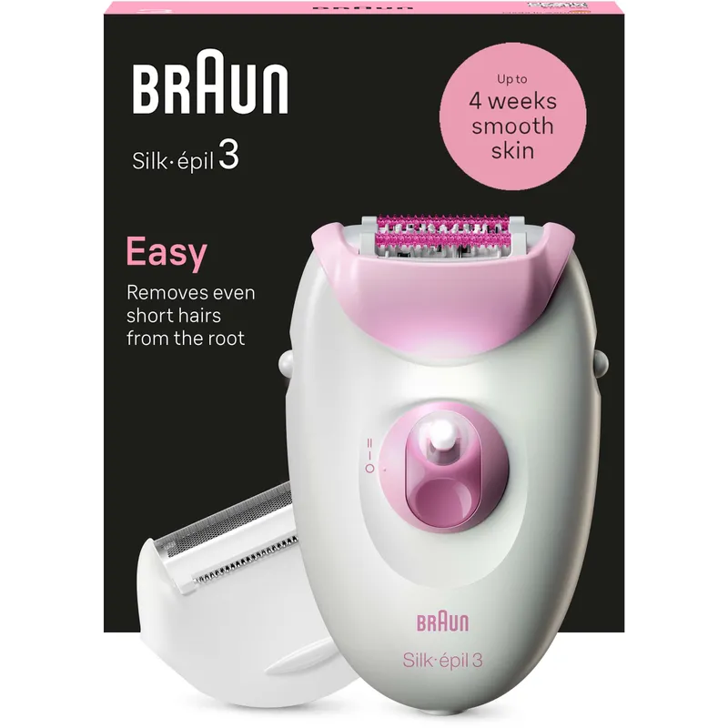 Bild 1 för Braun Silk-épil 3 3-031, Rosa, Vit, 20 pincetter, SoftLift, Tyskland, AC