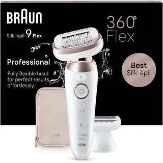 Produktfoto för Braun Silk-épil 9 Flex 9-030 3D, Rosa, Vit, 40 pincetter, MicroGrip, Armhåla, Bikini, Tyskland, 0,5 mm
