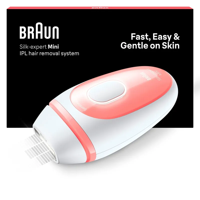 Bild 1 för Braun Silk-expert Mini PL1000 IPL, Rosa, Vit, Intensivt pulserat ljus (IPL), AC