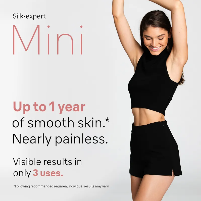 Bild 2 för Braun Silk-expert Mini PL1000 IPL, Rosa, Vit, Intensivt pulserat ljus (IPL), AC