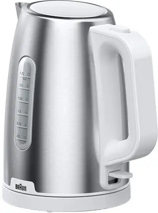 Produktfoto för Braun Vattenkokare PurShine WK 1500 WH - Rostfritt stål / vit - 2200 W