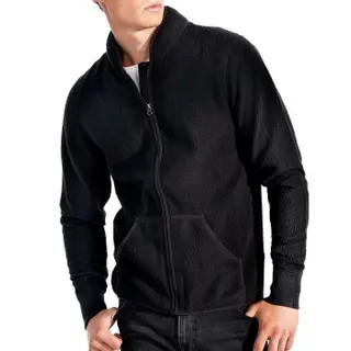 Produktfoto för Bread and Boxers Fleece Jacket Svart polyester Medium Herr