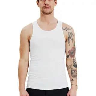 Produktfoto för Bread and Boxers Men Tanks 2P Vit ekologisk bomull Large Herr