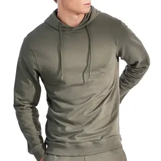 Produktfoto för Bread and Boxers Organic Cotton Men Hooded Shirt Skogsgrön  Small Herr