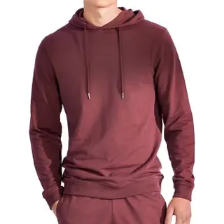 Produktfoto för Bread and Boxers Organic Cotton Men Hooded Shirt Vinröd Medium Herr