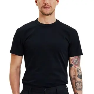 Produktfoto för Bread and Boxers Pima Cotton Crew Neck Svart bomull Large Herr