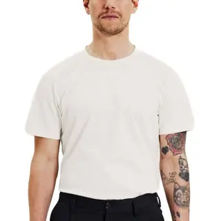 Produktfoto för Bread and Boxers Pima Cotton Crew Neck Vit bomull Large Herr
