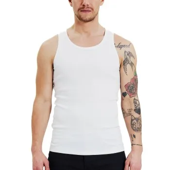 Alternativ bild 0 för Bread and Boxers Ribbed Tank Top 2P Vit ekologisk bomull Small Herr