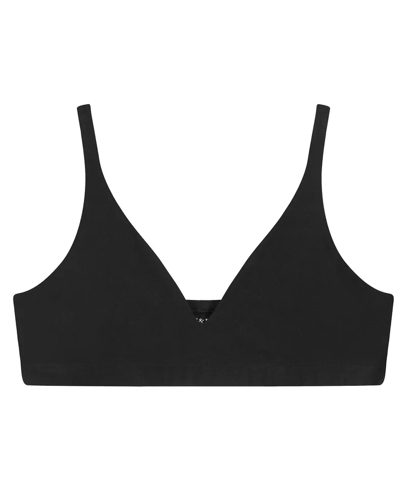 Alternativ bild 0 för Bread and Boxers Triangle Bra BH Svart ekologisk bomull Small Dam