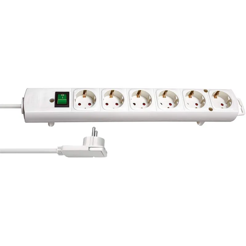 Bild 1 för Brennenstuhl 1153320100, 2 m, inomhus, Vit, 6 AC-utgångar, 420 mm, Vit