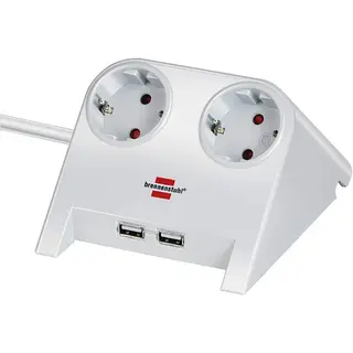 Produktfoto för Brennenstuhl Desktoppower 2x Strömuttag + 2x Usb-ladduttag