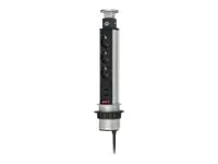 Alternativ bild 0 för brennenstuhl Tower Power USB-Charger Desktop Extension Socket - Effektband - utgångskontakter: 3 - 2 m sladd - svart, aluminium
