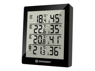 Produktfoto för Bresser Temeo Hygro Quadro - Värmehygrometer - digital - svart