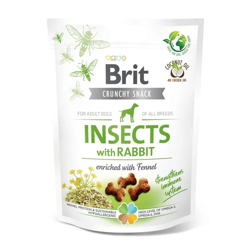Alternativ bild 0 för Brit Care Crunchy Snack Insects Rabbit 200 g