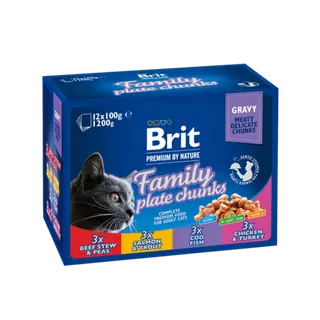 Produktfoto för Brit Premium Bitar i sås med fisk & kött multipack