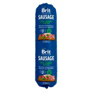 Produktfoto för Brit Premium by Nature Brit Premium Korv Kalkon & Ärtor 800 g