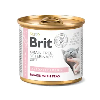 Produktfoto för Brit Veterinary Diet Cat Hypoallergenic Grain Free Salmon & Pea 200 g