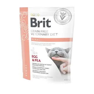 Produktfoto för Brit Veterinary Diet Cat Renal Grain Free Egg & Pea (400 g)