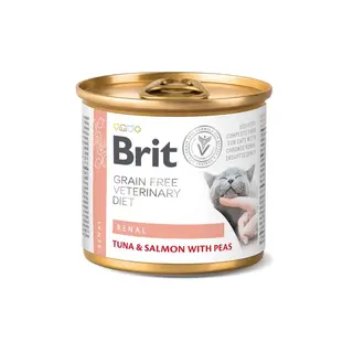 Produktfoto för Brit Veterinary Diet Cat Renal Grain Free Tuna, Salmon & Pea 200 g