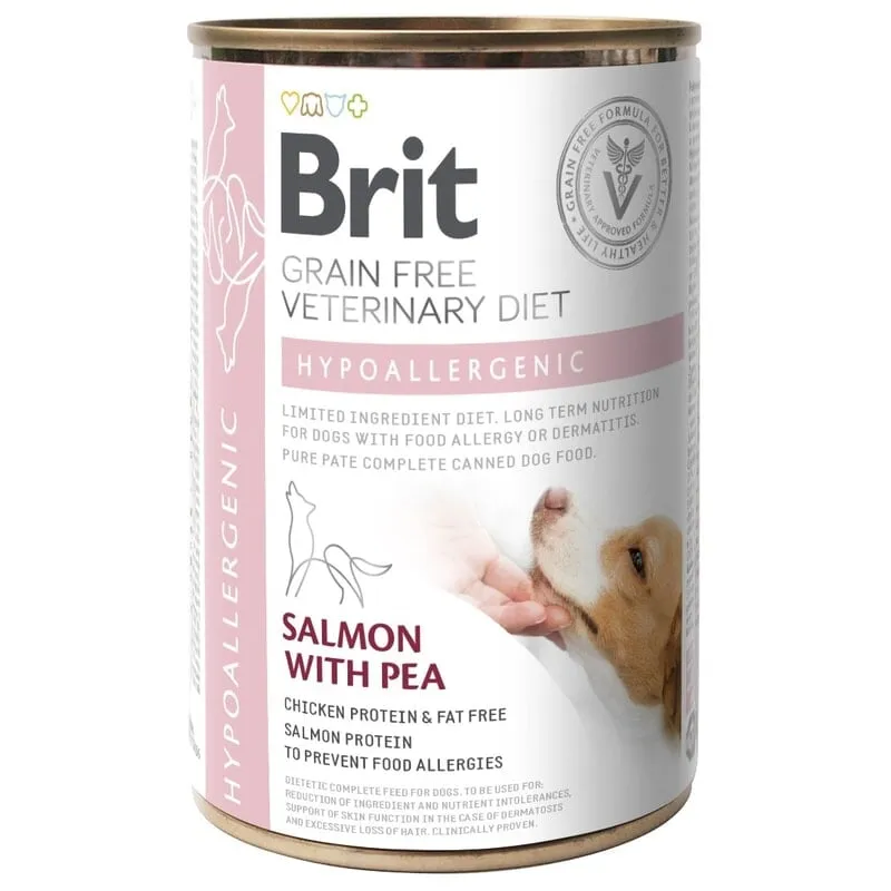 Bild 1 för Brit Veterinary Diet Dog Hypoallergenic Grain Free Salmon & Pea 400 g
