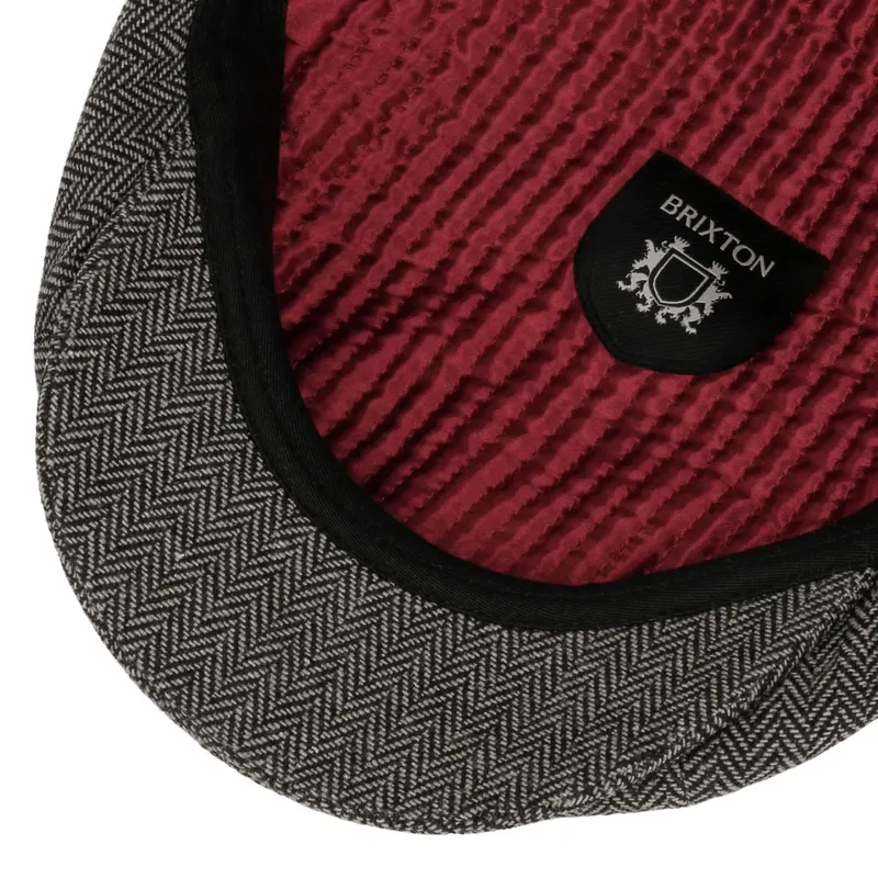 Bild 3 för Brixton - Grå flatcap Keps - Brood Grey/Black Snap Cap @ Hatstore