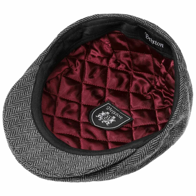 Bild 3 för Brixton - Grå flatcap Keps - Hooligan Grey/Black Snap Cap @ Hatstore