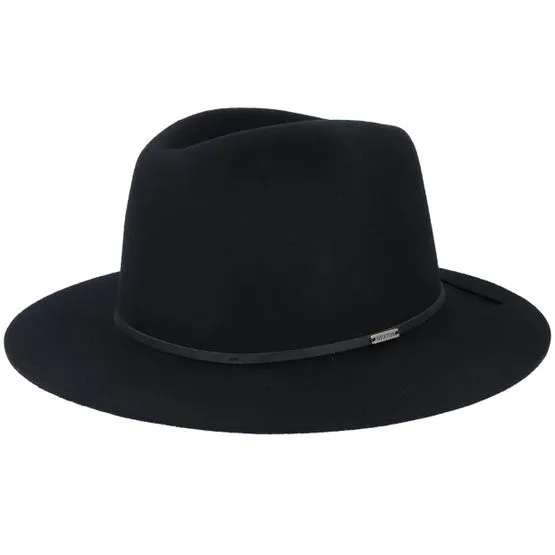 Bild 1 för Brixton - Svart fedora Hatt - Wesley Black Fedora @ Hatstore