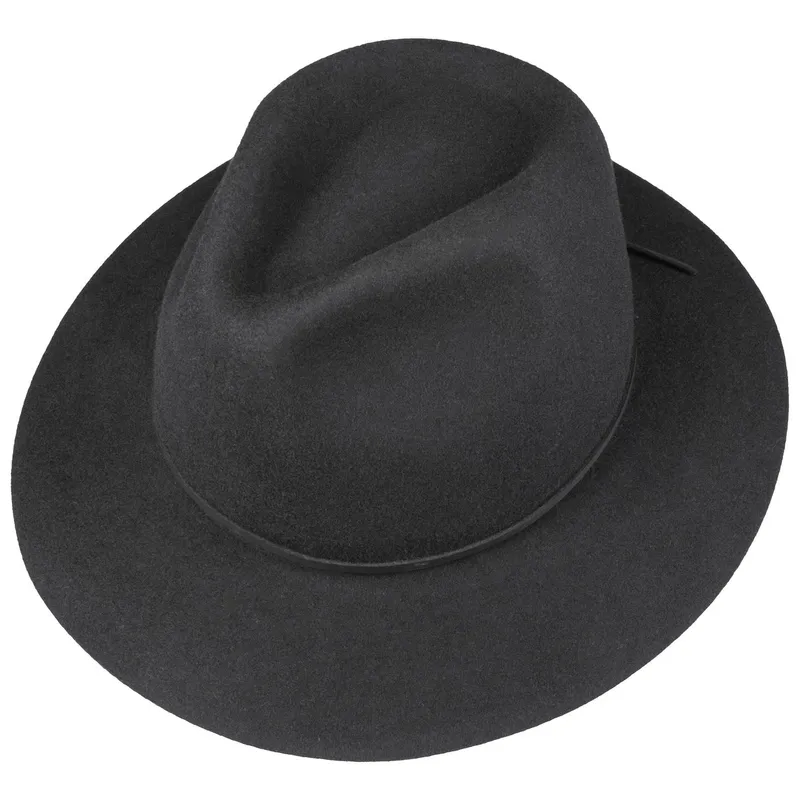 Bild 2 för Brixton - Svart fedora Hatt - Wesley Black Fedora @ Hatstore