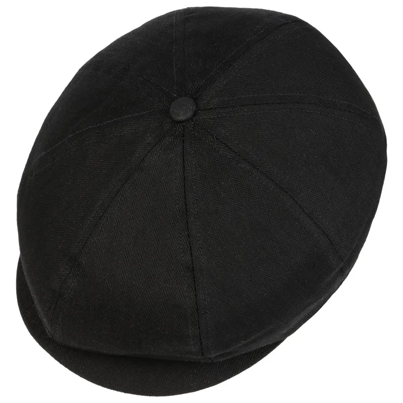 Bild 2 för Brixton - Svart flatcap Keps - Brood Black Snap Cap @ Hatstore