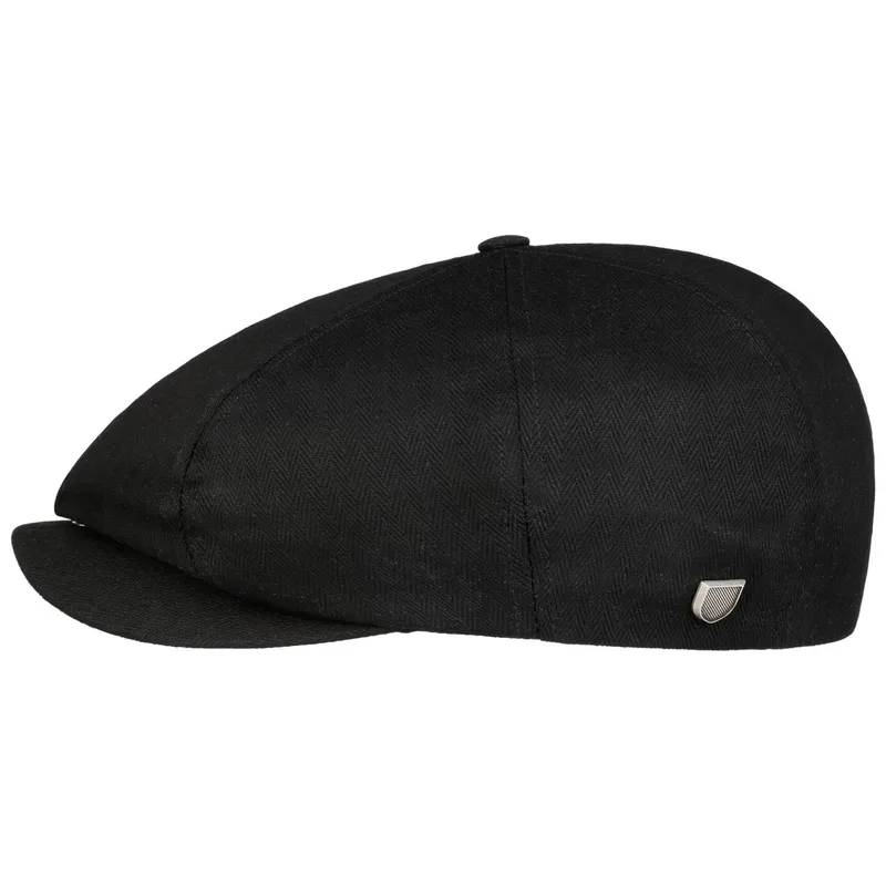 Bild 1 för Brixton - Svart flatcap Keps - Brood Black Snap Cap @ Hatstore