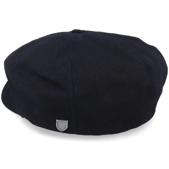 Bild 2 för Brixton - Svart flatcap Keps - Brood Black Snap Cap @ Hatstore