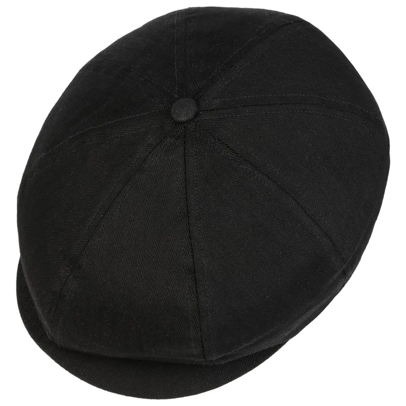 Bild 2 för Brixton - Svart flatcap Keps - Brood Black Snap Cap @ Hatstore