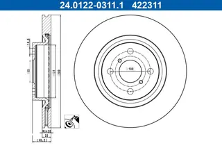 Produktfoto för Bromsskiva, Framaxel, toyota yaris, yaris skåp/halvkombi, 43512-0D210