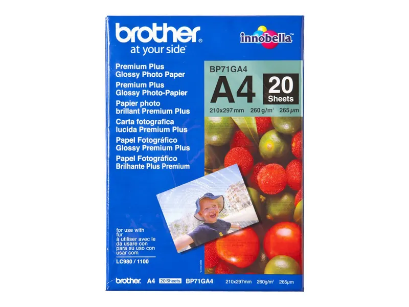 Alternativ bild 0 för Brother A4-fotopapper för bläckstråleskrivare, 260 g/m2, vitt