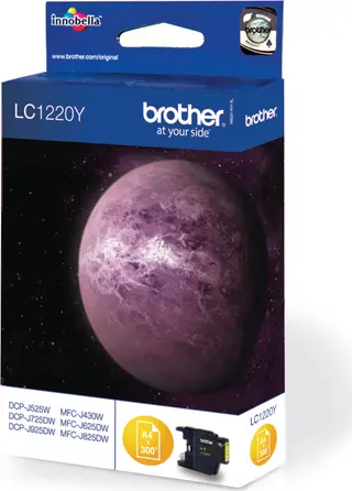 Produktfoto för Brother Bläckpatron, 1220Y, Innobella™, gul, singelförpackning, LC1220Y