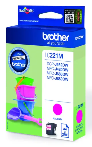 Produktfoto för Brother Bläckpatron, 221M, magenta, LC221M