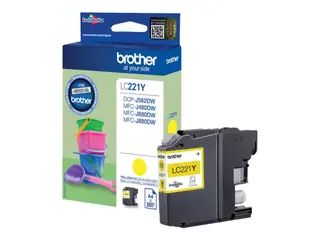 Produktfoto för Brother Bläckpatron, 221Y, gul, LC221Y