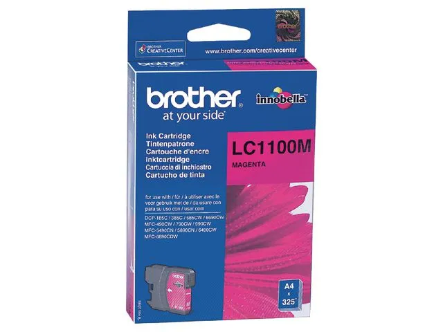 Alternativ bild 0 för Brother Bläckpatron LC1100 M, LC-1100M, Innobella™-bläck, magenta, singelförpackning