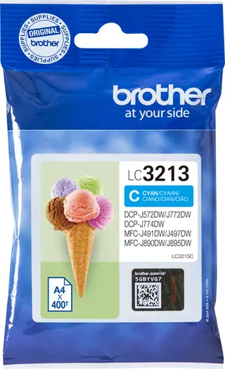 Produktfoto för Brother Bläckpatron LC3213 Cyan