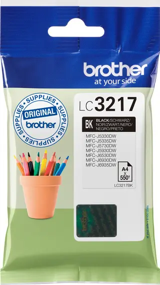 Produktfoto för Brother Bläckpatron LC3217BK Svart