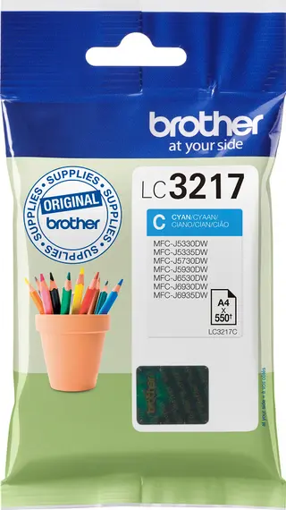 Produktfoto för Brother Bläckpatron LC3217C Cyan