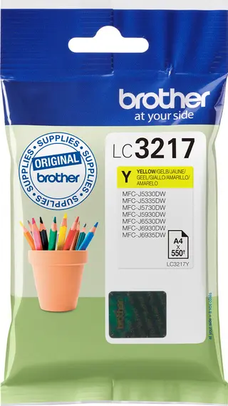 Produktfoto för Brother Bläckpatron LC3217Y Gul