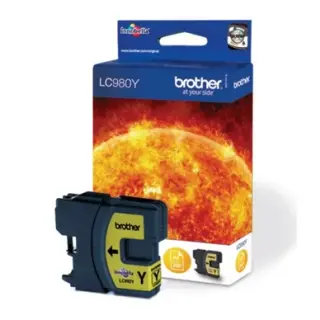 Produktfoto för Brother Bläckpatron LC980 Y, LC-980Y, Innobella™-bläck, gul, singelförpackning